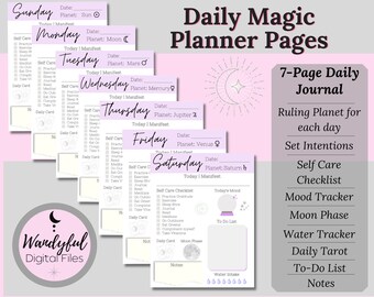 Magical Daily Planner | Witch Printables | Printable Witch Planner | Witchy Planner | Witch Planner | Pagan Planner | Witchy Daily Planner