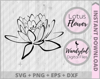 Lotus Flower SVG | Lotus Flower | Lotus Svg | Lotus Printable | Lotus Cricut File | Mystic Digital Art | Lotus Cut File | Yoga Art | Yoga