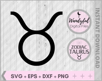 Signe du zodiaque TAUREAU | Taureau | Taureau SVG | Clipart taureau | Symbole du Taureau | Symbole du zodiaque | Téléchargement numérique Taureau | Zodiaque taureau SVG