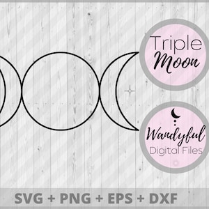 Triple Moon Goddess SVG | Triple Moon Svg for Cricut | Triple Moon Svg | Witches Crafts | Triple Moon Goddess Clipart | Celestial Svg | Moon