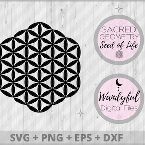 Geometric SVG | Flower of Life | Seed of Life | Sacred Geometry | Geometric Flower | Flower of Life SVG | Sacred Geometry Clipart | Life SVG