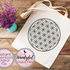 Flower of Life SVG Files | Sacred Geometry Cut Files | Mandala Vector Files | Platonic Solids SVG Vector | Tree of Life Clip Art