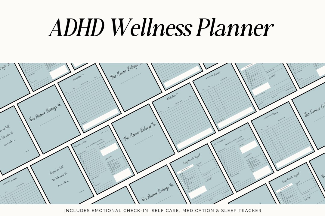 ADHD Wellness Planner // Self-care Checklist, Life Planner, Daily ...
