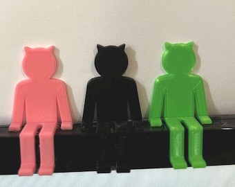 Maskot för datorskärm // Catman // Datorskärmskompis // Sittande nyhetdekor