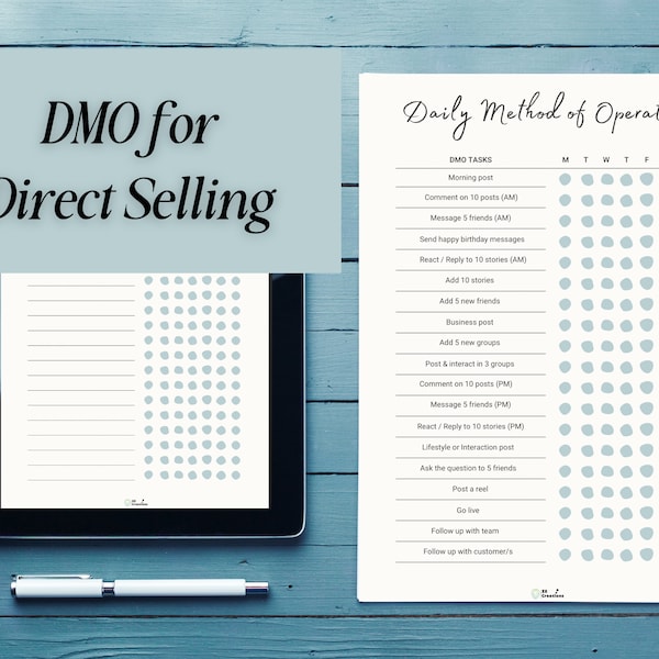 DMO Tracker // direct selling tasks, network marketing tracker, small business dmo