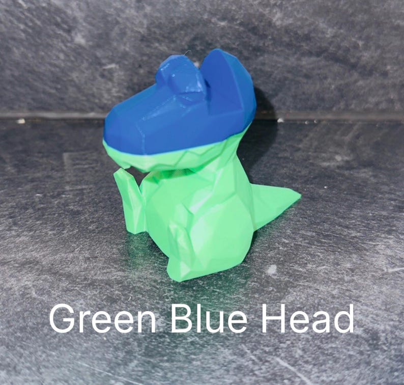 Dinosaurieglasögonhållare // Söt dinosaurie // Solglasögonhållare // Glasögonställ Green Blue Head