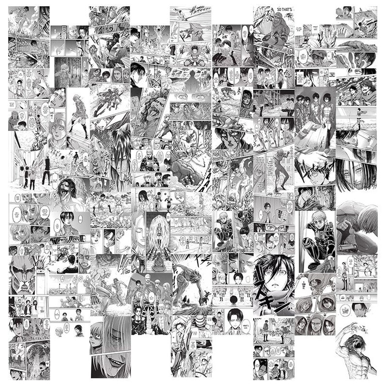 Custom anime wall decor black and white 50 100 150 200 Etsy