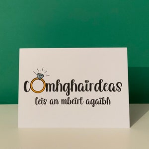 Comhghairdeas leis an mbeirt agaibh / Carte de fiançailles / Carte de félicitations de mariage