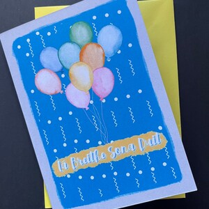 La Breithe Sona Duit || Carte d'anniversaire en langue irlandaise avec des ballons aux couleurs pastel