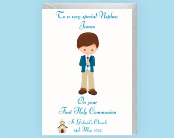 Boys Communion Cards| Personalised Communion Card for a Boy.