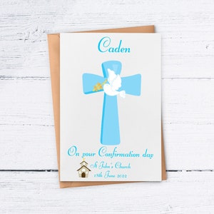 Boys Confirmation Card | Keepsake Personalised Confirmation Card | Custom Confirmation Card