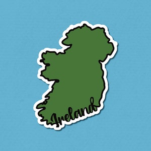 Sticker Ierland || Sticker minikaart van Ierland