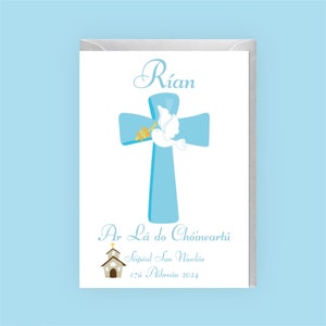Boys Confirmation Card | Irish Language Card | Keepsake Personalised Confirmation Card | Custom Confirmation Card