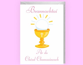 de communion pour filles | Carte de communion irlandaise | Langue irlandaise | Gaeilge