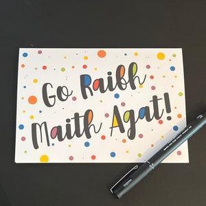 Ierse taal dank u kaart//ga Raibh Maith Agat//GRMA//kleurrijke dank u kaart//