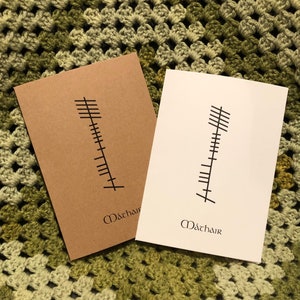 Ogham Schrijven/Ierse taalkaart voor moeder/grootmoeder