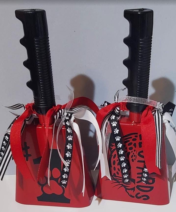 Custom Cowbell Team Sport Spirit Glitter