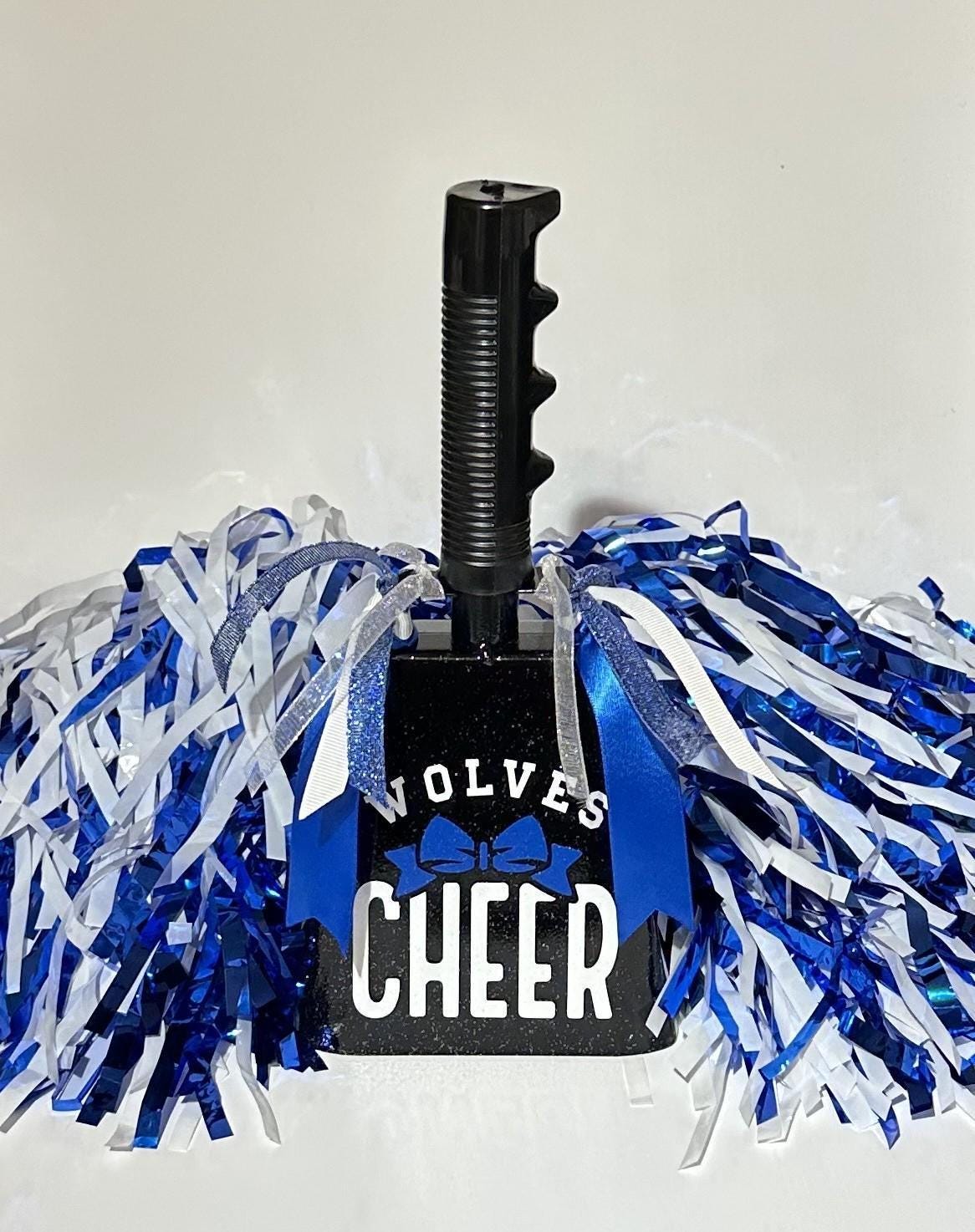 Custom Cheer Cowbell Team Spirit Proud Cheer Mom Glitter
