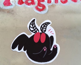 MOTHMAN MAGNET // Cryptids, Spooky, Cute, Baby Criptid, Toe Beans, Fridge dishwasher or locker, office decorations