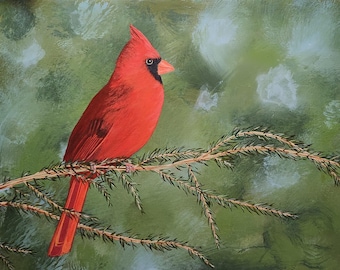 Giclee Print, Cardinal, Northern Cardinal, Male Cardinal, Red Cardinal, Bird Print