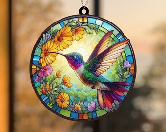 Hummingbird Suncatcher, Wall Art, Window Hanging, Window Decor Sun Catcher, Mothers Day Gift, Birds Lover, Bird Suncatcher, Father Day Gift