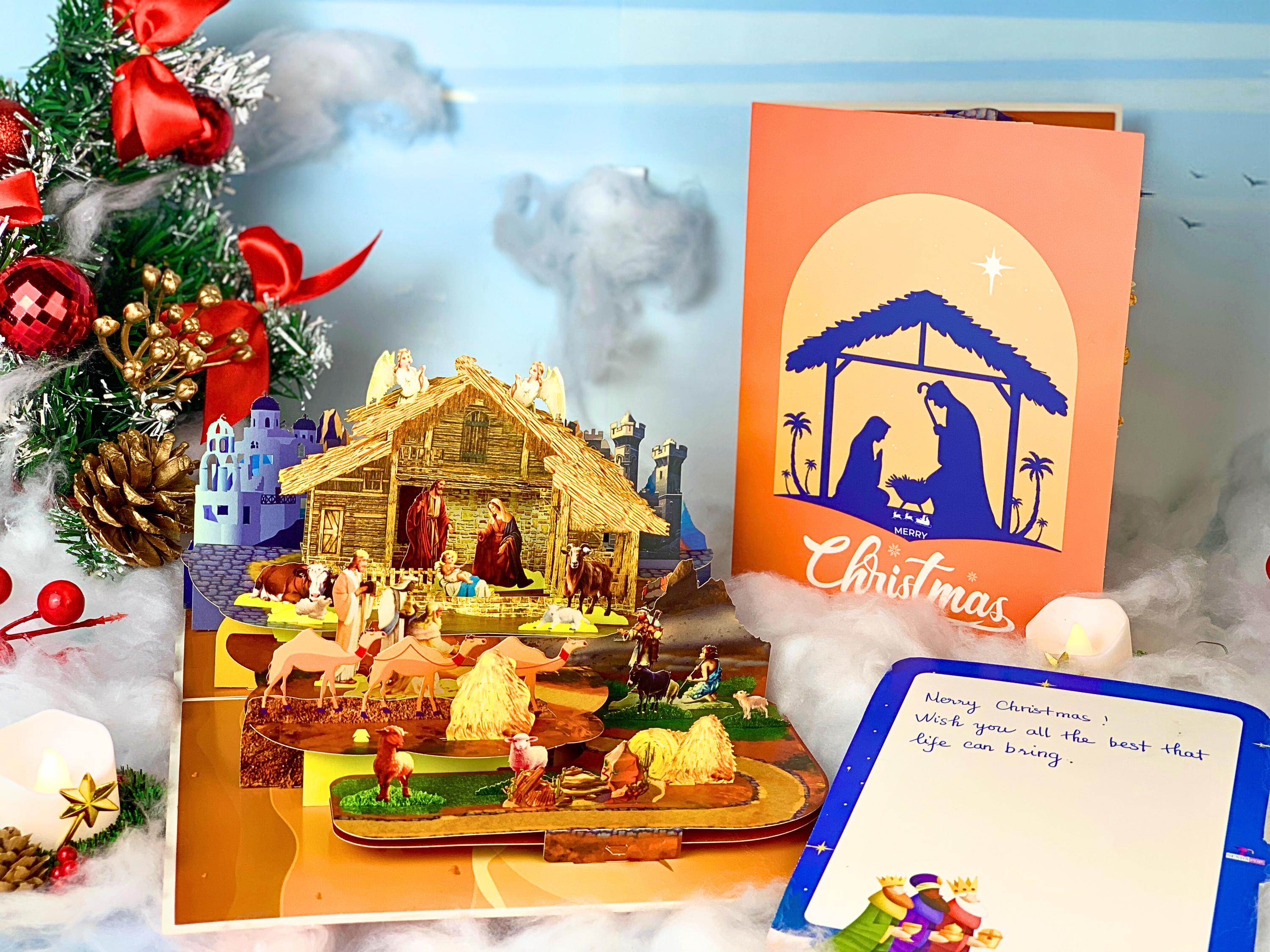 3D Christmas Pop Up Card Santa Claus Greeting Card Festive - View #10