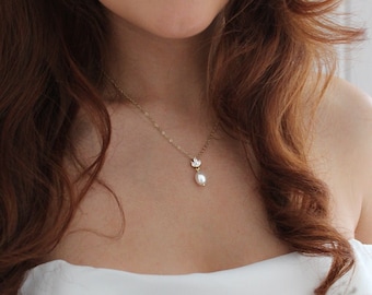 Margot Necklace | Dainty Wedding Necklace for Brides and Bridesmaids, Minimalist Jewelry