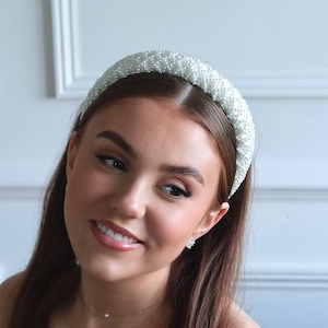 ELOISE Pearl Headband For Wedding, Bridal Hairband, Formal Evening Wear, Wedding Hair Accessory, Bridal Shower, Hen Party Accessory image 2