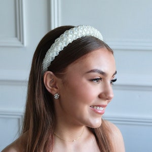 ELOISE Pearl Headband For Wedding, Bridal Hairband, Formal Evening Wear, Wedding Hair Accessory, Bridal Shower, Hen Party Accessory image 1