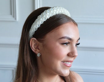 ELOISE || Pearl Headband For Wedding, Bridal Hairband, Formal Evening Wear, Wedding Hair Accessory, Bridal Shower, Hen Party Accessory