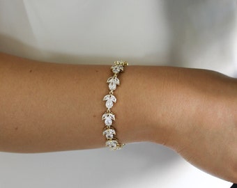 Bracelet nuptial Eleanor | Bracelet nuptial | Bijoux de mariage | Bijoux de demoiselles d’honneur | Bijoux intemporels |