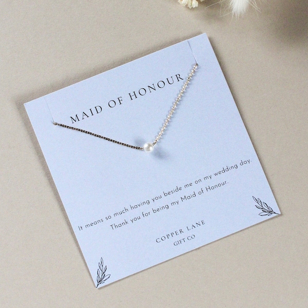 Maid of Honour Thank You | Thank You Gift | Pearl Necklace | Bracelet