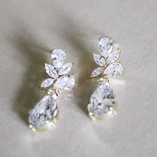 ELIZA || Bridal Earrings | Drop Wedding Earrings | Bridesmaids Gift | Birthday | Crystal Wedding Jewellery | Earrings for bride |