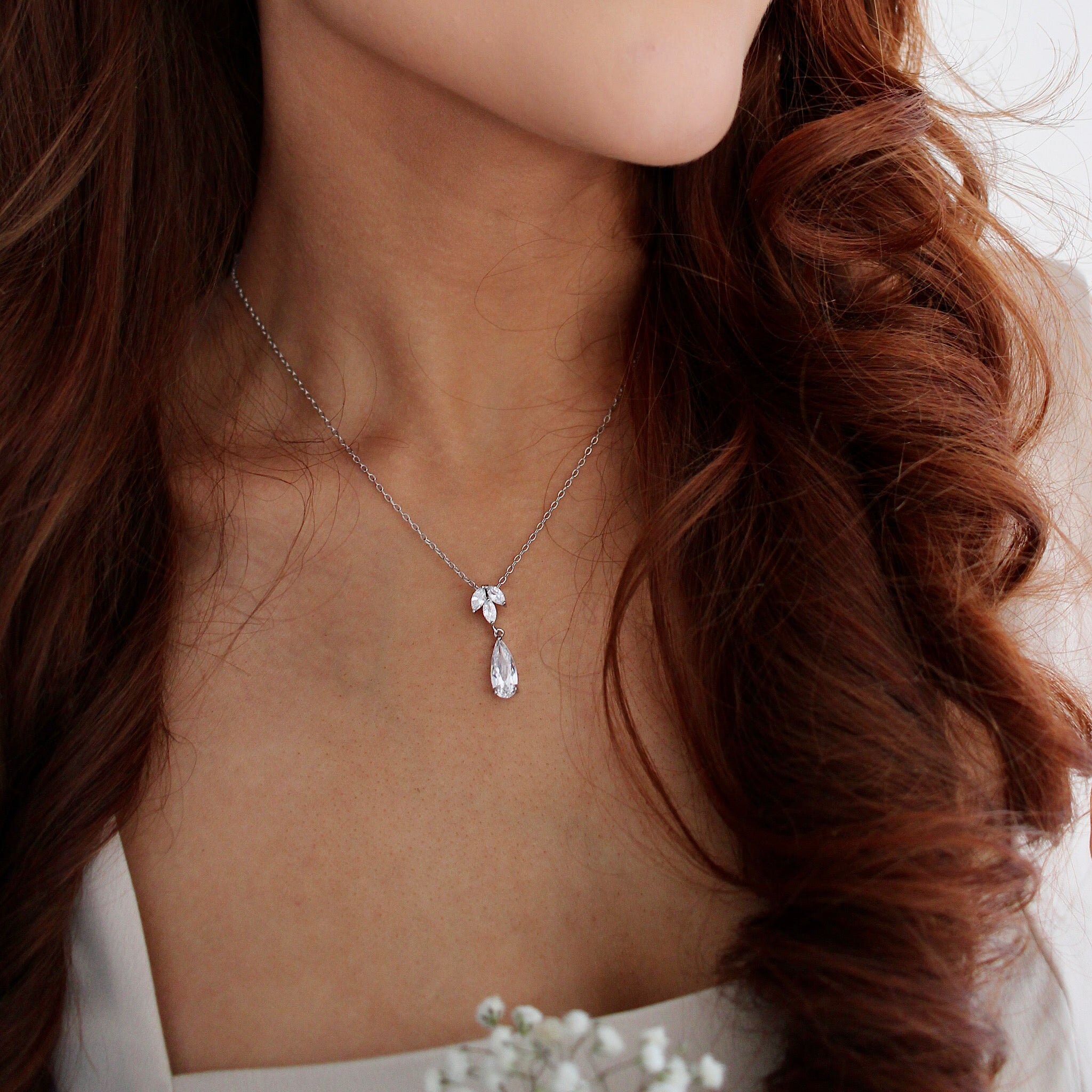 Dainty wedding necklace deals
