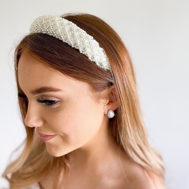 ELOISE Pearl Headband For Wedding, Bridal Hairband, Formal Evening Wear, Wedding Hair Accessory, Bridal Shower, Hen Party Accessory image 3