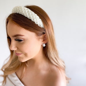 Perle bandeau bandeau de mariage, bandeau de mariée, accessoire de cheveux de perle, accessoire de cheveux de mariage, douche nuptiale, accessoire de fête de poule Eloise