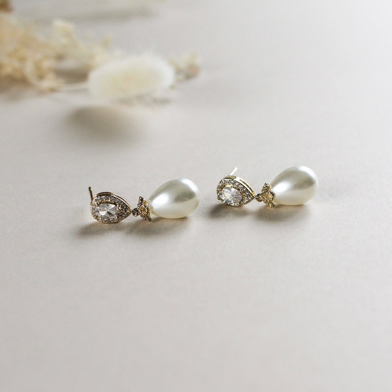 Alexandra Earrings Bridal, Wedding and Occasion Earrings and Jewellery Jewellery for bridesmaids Pearl earrings Bridesmaid jewellery image 9