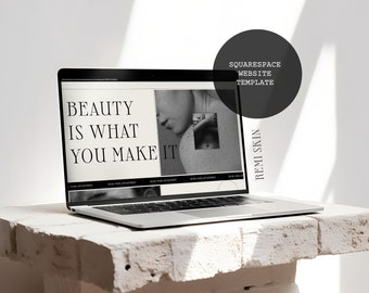Skincare Salon Website Template: Minimalist Squarespace 7.1 Design