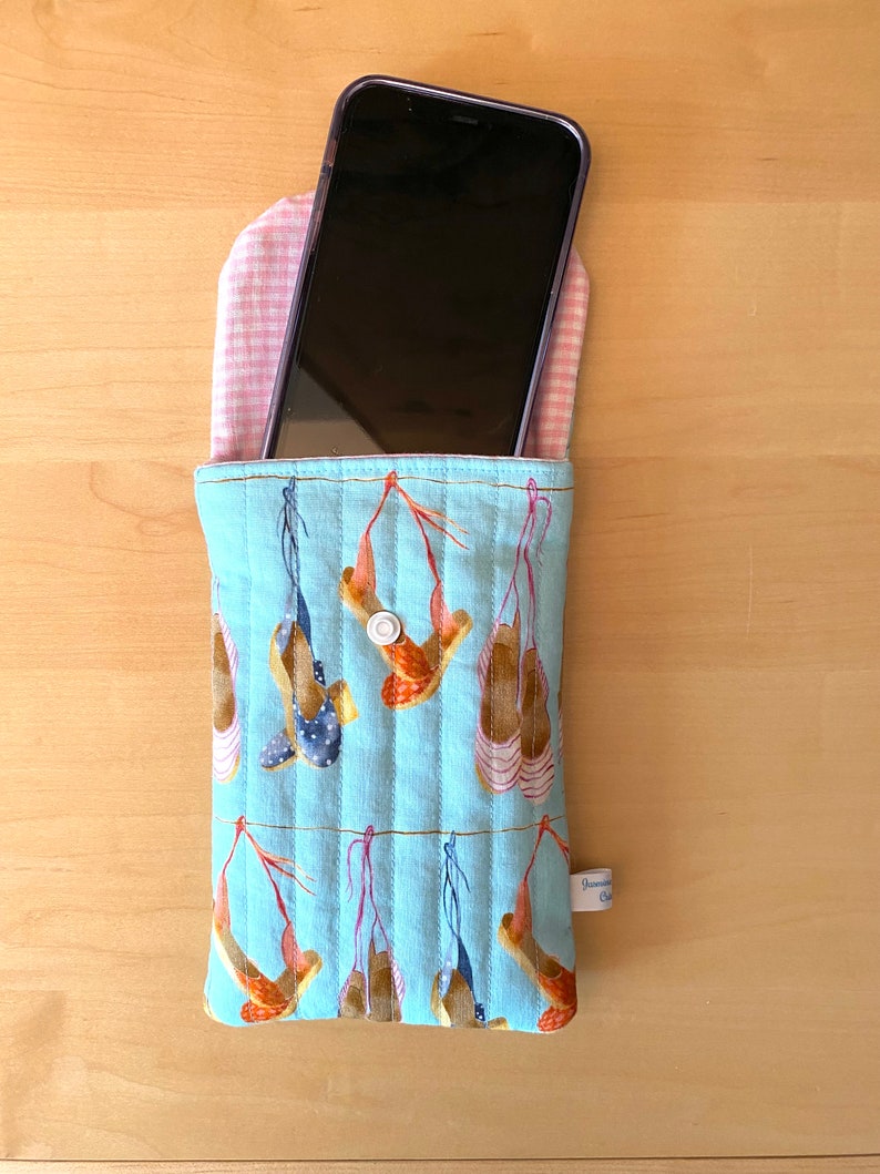 Etui téléphone iPhone Samsung tissu plage vacances housse pochette smartphone cordon bandoulière cadeau femme Fête des Mères anniversaire image 9