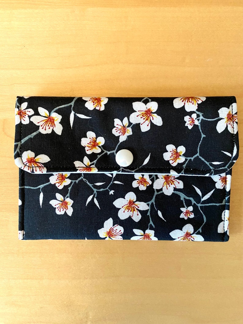 Quilted toiletry bag waterproof toothbrush case soap pouch japanese cherry blossoms fabric washbag woman Mothers's Day birthday gift image 5