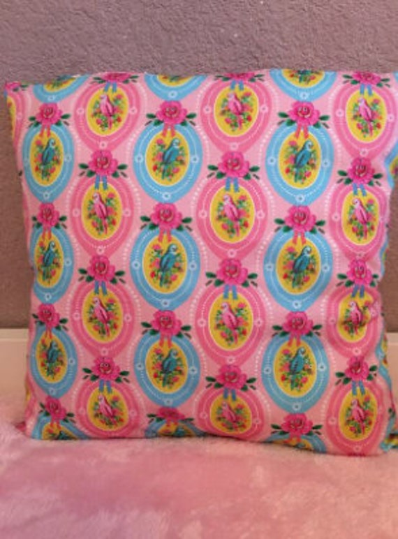 Coussin Style Rétro Vintage Shabby Tissu Fiona Hewitt 32cm X 32 cm Fait Main en France