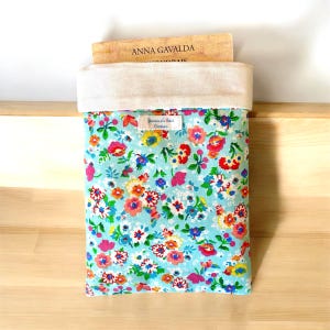Pochette à livre de poche livre broché fait main étui tissu Petit Pan indien plage fleurs poupées japonaises cadeau femme noël anniversaire