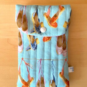 Etui téléphone iPhone Samsung tissu plage vacances housse pochette smartphone cordon bandoulière cadeau femme Fête des Mères anniversaire image 3