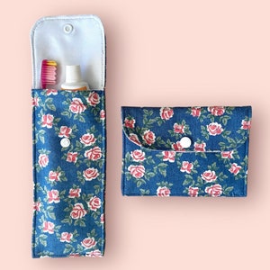 Trousse de toilette étui brosse à dents imperméable pochette savon tissu jean shabby matelassé cadeau femme fête des mères anniversaire image 3