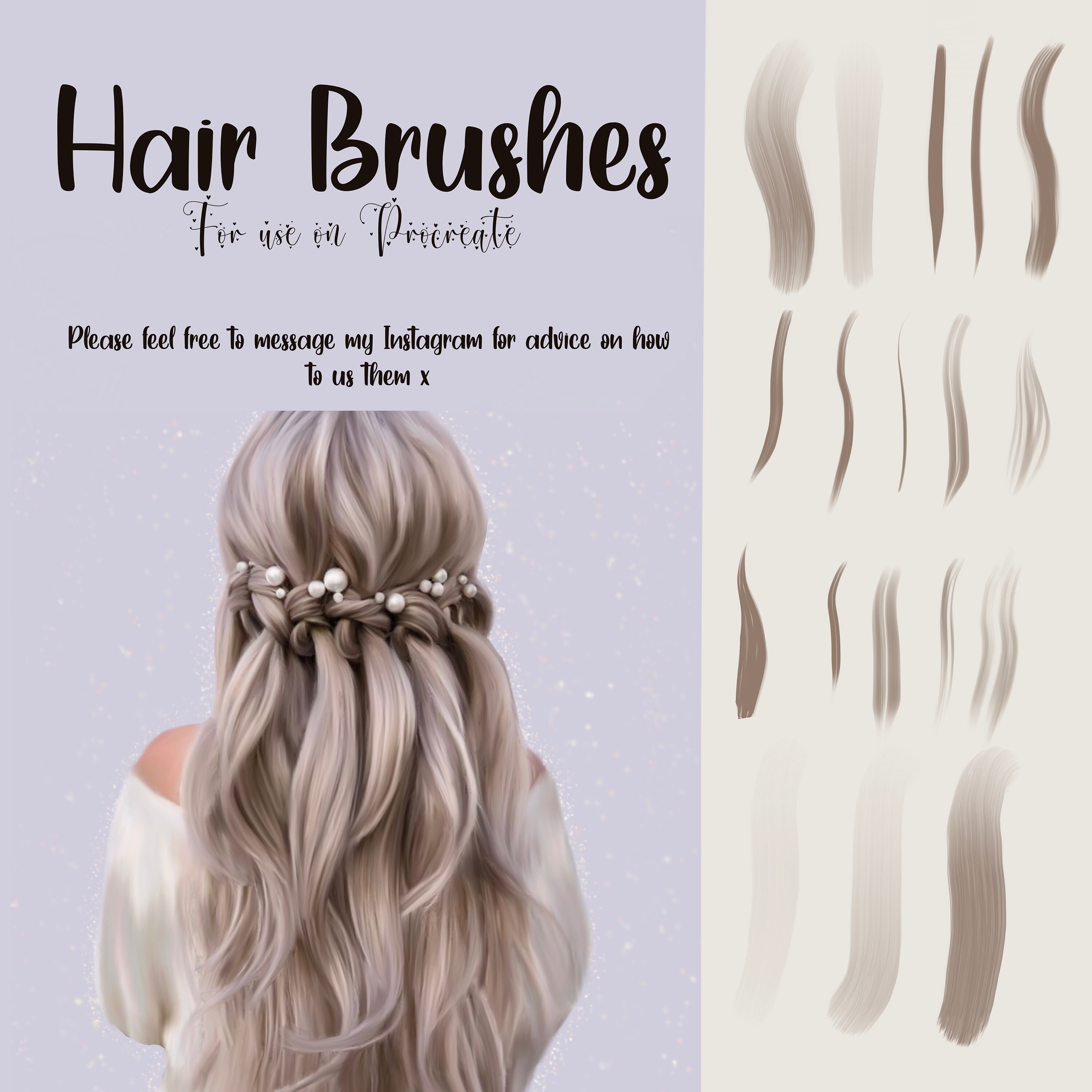 12 Procreate Hair Brushes Etsy