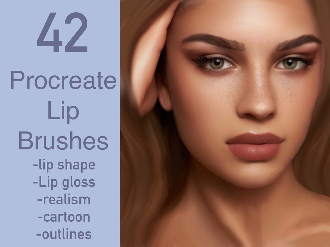 Procreate Lip Brush Stamps Lip Gloss Realism Portrait Etsy
