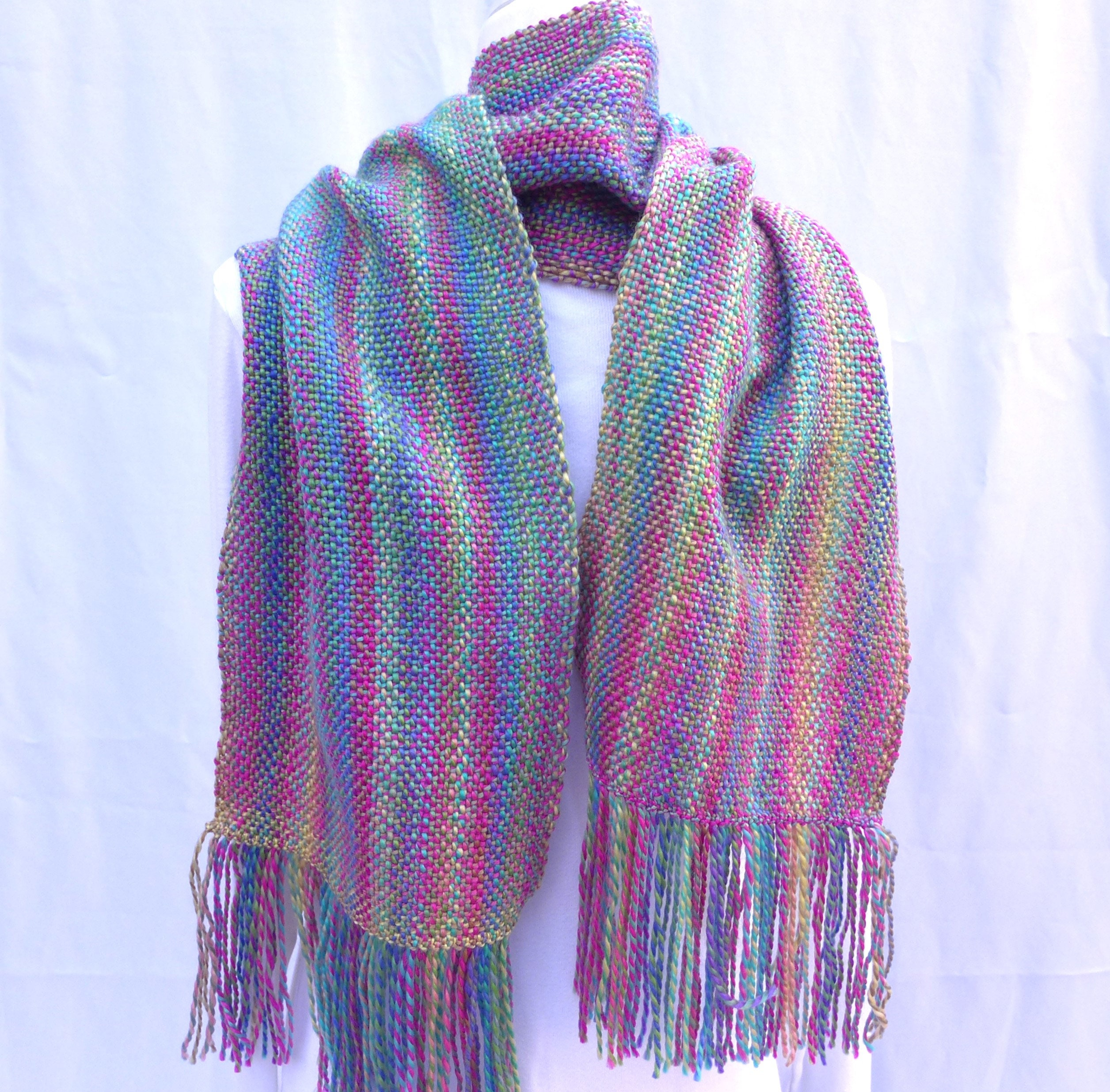 Handwoven Scarf, Rainbow of Colors, Soft, Wear With Anything Great Gift ...
