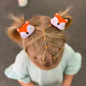 Pin fox, felt fox, fox face, fox figurine for hair, decoration for girl fox