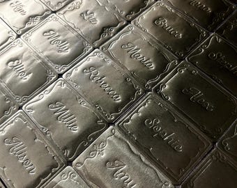 Handmade embossed gold foil place cards | wedding decor