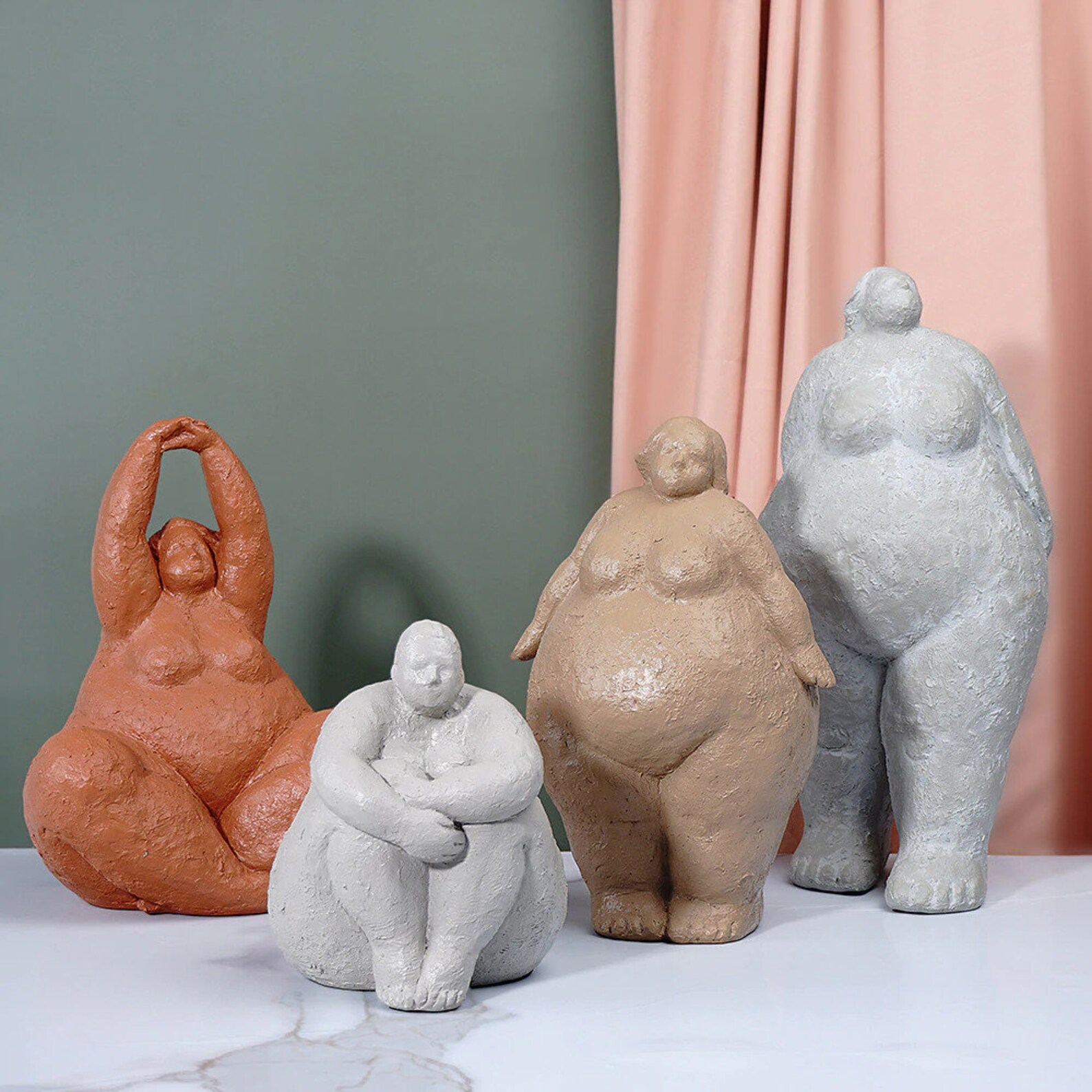 Abstract Fat Lady Figurines Nordic Creative Woman Ornament Etsy